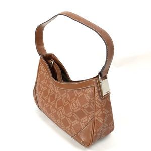 Liz & Co Liz Claiborne Checked Brown Handbag Vinyl